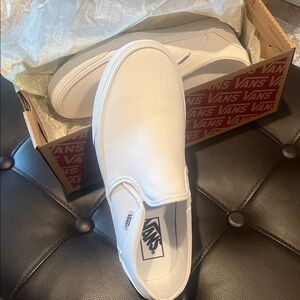Vans Men's Classic White Slip-On Loafers